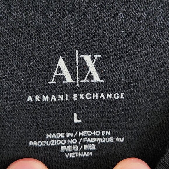 Armani Exchange T-shirt Women Large Logo Short Sleeve Black Graphic Soft Adult - Picture 11 of 14